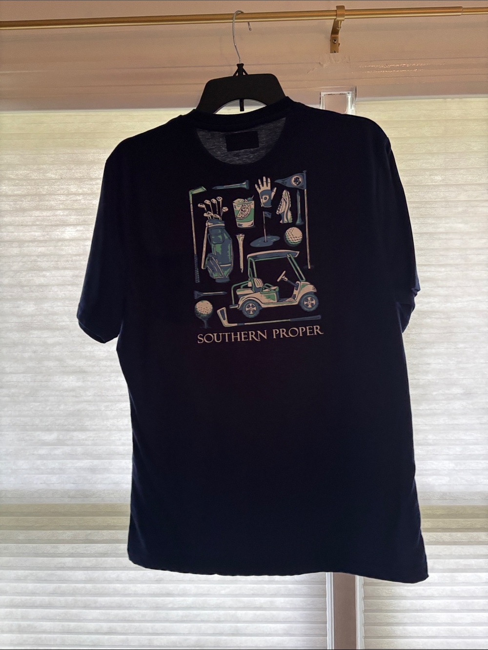 Southern Proper Black Short-Sleeve Golf Graphic Tee